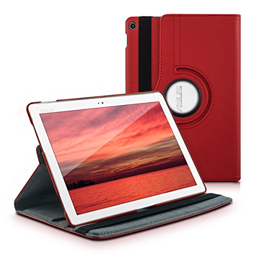 kwmobile Funda Compatible con ASUS ZenPad 10 (Z300) - Carcasa de Cuero sintético para Tablet en Rojo