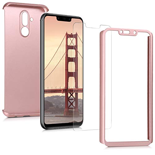 kwmobile Funda Compatible con Huawei Mate 20 Lite - Carcasa Protectora con Cristal Templado - Cover con Protector Duro