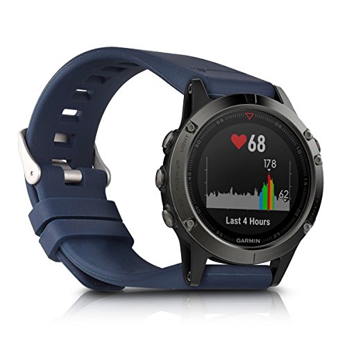 kwmobile Pulsera Compatible con Garmin Fenix 5 / Approach S60 - Brazalete de Silicona en Azul Oscuro sin Fitness Tracker