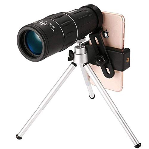 LCDYElegante Running 16X52 High Power HD Telescopio Monocular Dual Focus Prism Scope con Visión Nocturna para Todas Las Actividades Al Aire Libre Telescopio + Pequeño Teléfono Photo Clip + Trípode,2