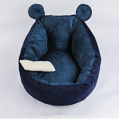 LCZ Gato Cómoda Cama Cama del Perro Pequeño Pedigrí Lavable Cama del Animal Doméstico Gato Doméstico Cama para Gatitos De Peluche,Azul,L