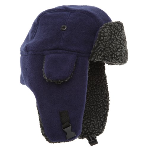 Liquidación - Gorro de aviador de forro polar Unisex Hombre mujer (58cm/Azul marino)