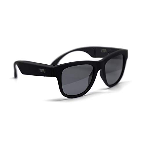 LUPPO Gafas de Sol Polarizadas con Auriculares Bluetooth de Conducción ósea Auriculares Inalámbricas SmartTouch Stereo Music Auriculares con Micrófono Negro.