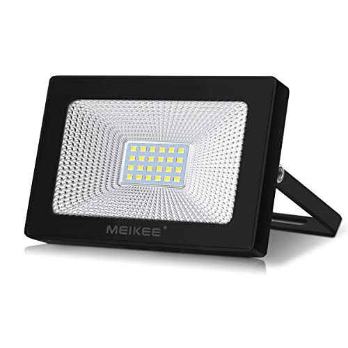 MEIKEE Foco Led Exterior, 20W Foco Proyector LED, Blanco Frío 6500K Super Brillante, Luz de Seguridad Floodlight, Impermeable IP66, Iluminación para Patio, Garaje, Almacén, Jardín, Carreteras, Calles