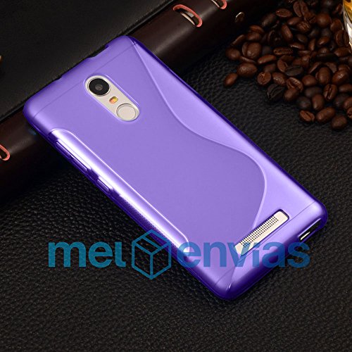 Meloenvias Funda Carcasa para XIAOMI REDMI Note 3 Gel TPU Diseño S-Line Color Morado