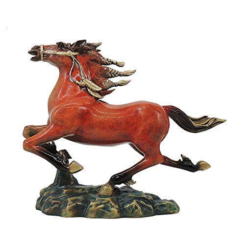 MHMT Caballos Coleccionable Caballo Estatuilla Dicoración,Caballo Estatua Dicor Coleccionable,Suerte Escultura Animal Rojo 12.6pulgada