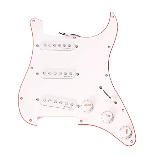 Milisten Golpeador Precableado de 3 Capas Sss Cargado Alnico V Guitarra Pickguard Placa de Rasguño de Guitarra Eléctrica para Piezas de Repuesto de Guitarra Estilo Fender St Strat