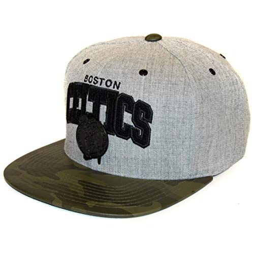 Mitchell & Ness Snapback Lux Camo Boston Celtics - Gorra con visera, diseño de camuflaje, color gris