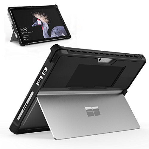 MoKo New Microsoft Surface Pro 7/Pro 2017 Funda -Protección Resistente Funda con Soporte de Pluma, Es Compatible con Tipo de Cubierta de Teclado para Surface Pro 6/4/Pro LTE/Pro 2017 Tableta, Negro