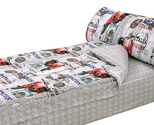 Montse Interiors, S.L. - Saco Nórdicos Estampado Motos, Modelo Vespa, para Cama de 90x190/200