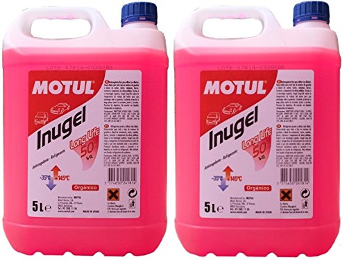 MOTUL Anticongelante Refrigerante Motor Inugel Long Life 50% G12,10 litros (2x5 lts), Color Rosa