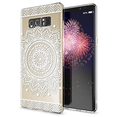 NALIA Funda Carcasa Compatible con Samsung Galaxy Note 8, Motivo Design Movil Protectora Ultra-Fina Silicona Cubierta, Goma Gel Estuche Bumper Ligera Cover Phone Case, Designs:Circle Flowers