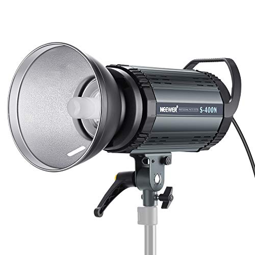 Neewer Flash Estroboscópico Profesional de Estudio Monoluz - 400W Gn.60 5600K con Lámpara de Modelado para Fotografía de Interior Estudio de Modelos y Fotografía de Retrato (S400N)