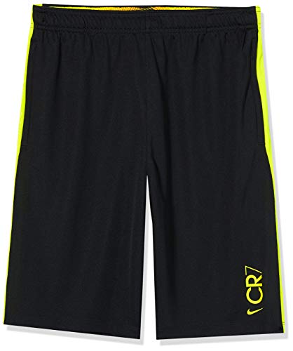 Nike Cr7 B Nk Dry Short Kz Pantalones Cortos de Deporte, Niños, Black/(Lemon Venom), M