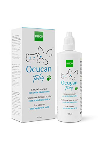 Ocucan Toby Limpiador Ocular con Ácido Hialurónico para Perros y Gatos. Limpia e Hidrata los Ojos y Elimina Legañas o Suciedad y Previene Manchas Debajo de los Ojos (100 ML)