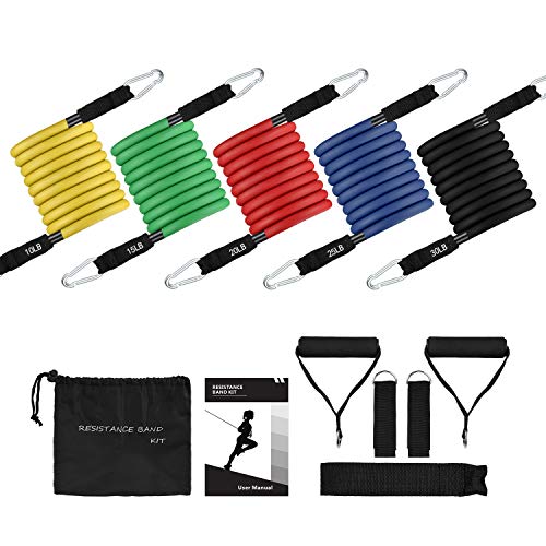 OMORC Bandas Elasticas de Fitness 6 Cintas Elastica Set, Loop Resistance Bands para Fitness Crossfit Pilates Fuerza Fisioterapia Movilidad Recuperación