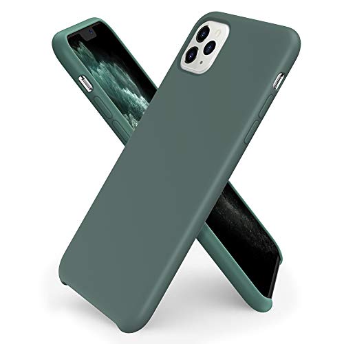ORNARTO Funda Silicone Case para iPhone 11 Pro MAX, Carcasa de Silicona Líquida Suave Antichoque Bumper para Apple iPhone 11 Pro MAX (2019) 6,5 Pulgadas-Verde Pino