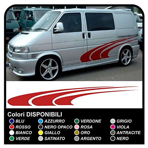 Pegatinas Vans van mini bus minibús gráficos van pegatinas calcomanías tira camper van (SATEN GRIS)