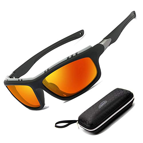 Perfectmiaoxuan Gafas de Sol polarizadas para Hombre Mujer/Golf de Pesca Fresco Ciclismo El Golf Conducción Pescar Alpinismo Deportes al Aire Libre Gafas de Sol (Oranger)