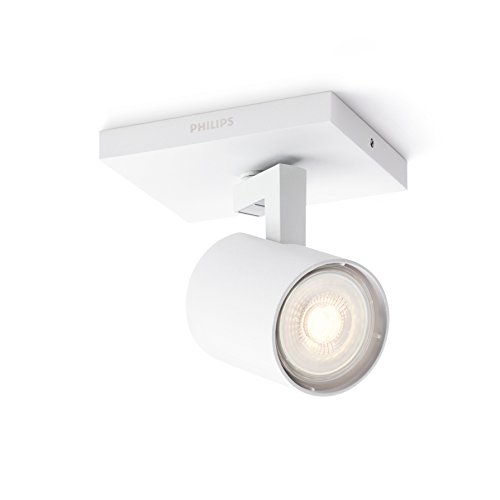 Philips myLiving Runner - Foco de interior LED, blanco, en metal, casquillo GU10, bombilla incluida, luz blanca cálida