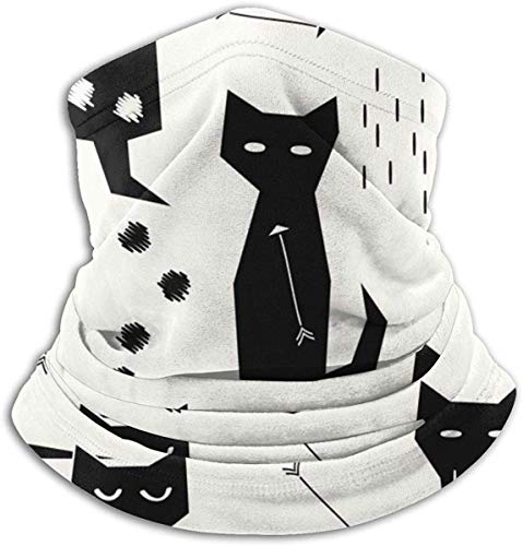 Polaina de cuello Warm Black Cats with Arrows. Unisex Winter Fleece Neck Warmer Gaiters Hairband Cold Weather Tube Face Thermal Neck Scarf Outdoor Uv Protection Party Cover