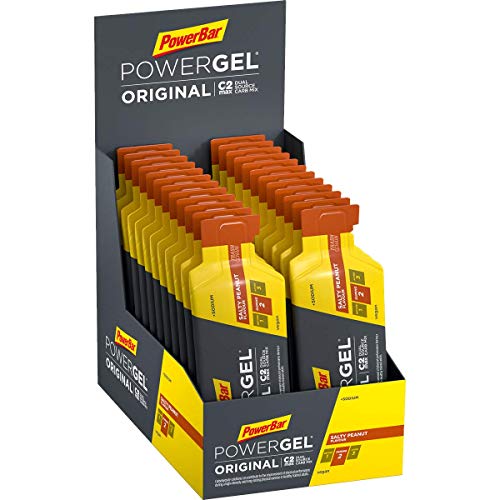 PowerBar PowerGel Original Salty Peanut 24x41g - High Carb Energy Gel + C2MAX Magnesio e Sodio