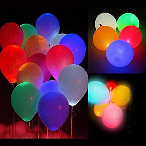 Pulchram Luz LED Colorida Globos Luminosos Luz Nocturna Globos Intermitentes Luz para Fiesta, cumpleaños, Boda, Festival, Club, Bar, Concierto (15 PCS)