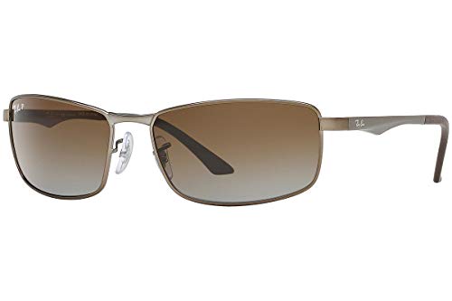 Ray-ban Mod. 3498 - Gafas de sol para hombre, color gris (matte gunmetal/grey gradient brown polar), talla 64