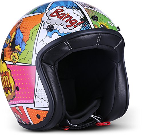 Rebel R9 - Casco de moto con funda de fibra de vidrio ECE SlimShell