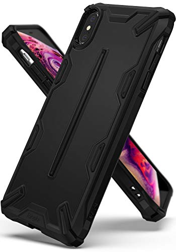 Ringke Dual-X Compatible con Funda iPhone XS MAX 6.5" Doble Capa Defensa Servicio Pesado Ergonómico Agarre Tranquilizador Cubierta Protectora Armadura para Apple iPhone XS MAX - SF Black