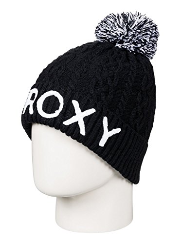 Roxy Fjord Beanie Gorro con Dobladillo, Mujer, Negro (Anthracite Solid), Talla Única