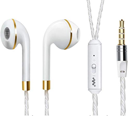 Shot Case Auriculares de aro para Samsung Galaxy Alpha con Micro Ajuste, Kit de Manos Libres, Auriculares universales Jack (Dorado)