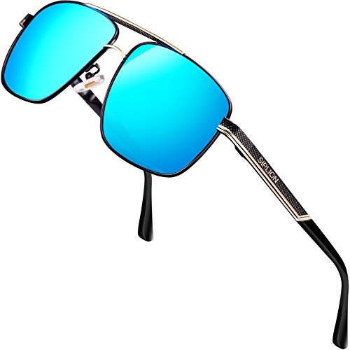 SIPLION Gafas de sol Hombre Polarizadas Gafas de sol para Hombre rectangulares 1823Azul