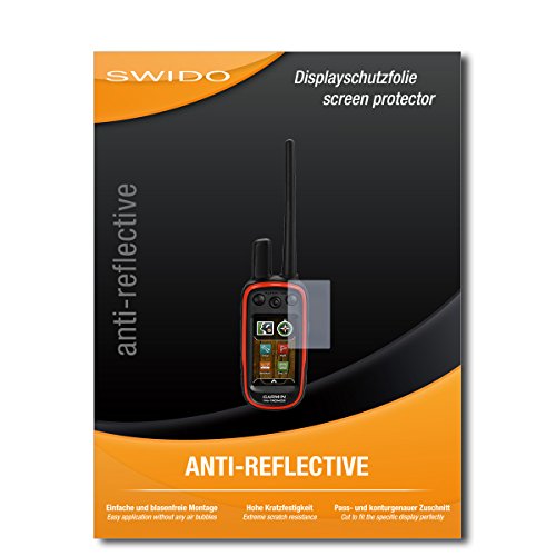 SWIDO 4 x Protector de Pantalla Garmin Alpha 100 Protectores de Pantalla de película AntiReflex antideslumbrante