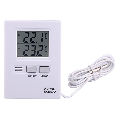 Termómetro frigorífico Temperatura Meter Tester Interior Exterior habitaciones LCD Digital Indoor & Outdoor funciona con sonda Sensor Remoto