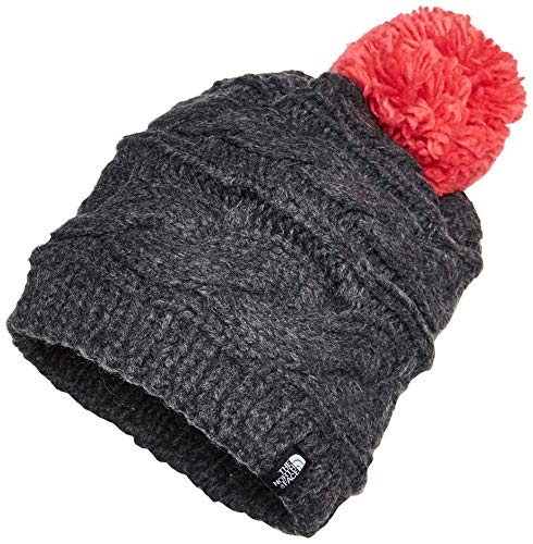 The North Face W Cable Bne Gorro De Punto Trenzado Triple, Mujer, TNF Dark Grey Heather/Teaberry Pink, OS