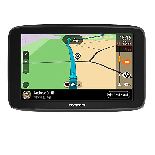 TomTom GO Basic, GPS para coche, 5 pulgadas, actualizaciones mediante Wi-Fi, traffic para toda la vida mediante smartphone y mapas de la UE, mensajes de smartphone y pantalla resistiva
