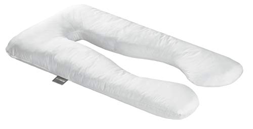 Traumnacht Jumbo XXL - Almohada para Dormir de Lado (Forma de U, con Funda extraíble, 140 x 75 x 20 cm), Color Blanco