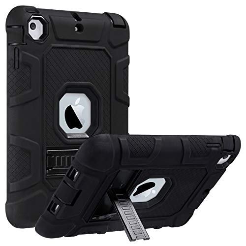 ULAK Funda iPad Mini 1/2/3, [Serie Armor] 3 in 1 híbrido Cases de la Cubierta a Prueba de Golpes Carcasa con Soporte Función para el iPad Mini/iPad Mini 2 / iPad Mini 3 - Negro