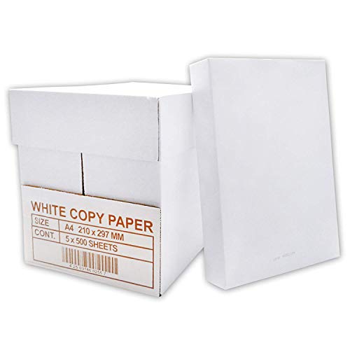 Vhbw - Papel para impresoras de tinta o láser, fotocopiadoras y fax (2500 hojas, A4, 80g/m²), color blanco