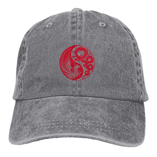 VTYOSQ Red Dragon and Phoenix Unisex Classic Vintage Lavada Gorra de béisbol Sarga Ajustable Casquette, Gorra de Exterior