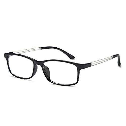 VVDQELLA Gafas Presbicia Hombre/Mujere Montura en TR90 Lentes Premium y Rectangular Anti Luz Azul Contra UV Gafas Lectura 0.0 para PC, Smartphone, TV, Ligeras y Durable