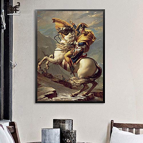 Wall Art Canvas Poster Modular Canvas Napoleon Crossing Alps Pintura Impresiones Decoración del hogar Imágenes Estilo escandinavo Sala de estar 30x42cm Sin marco