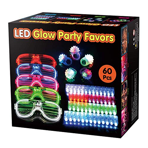 Wesimplelife LED Iluminan el Brillo del Juguete Gafas LED Dinámicas Gafas Luminosos Gafas para Fiestas LED Dedos Anillos Luces Iluminan Juguetes Fiesta Favor Premios Fiesta Suministros para Niños