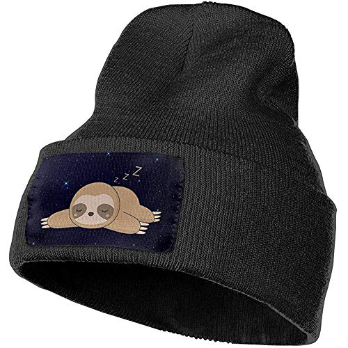 William Bacon Unisex Beanie Hat Cute Lazy Sloth Casual Cuffed Plain Skull Knit Hat Cap Cap Aficionado al Deporte Reloj Cap Negro