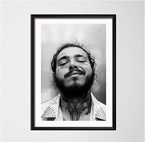 XIANGLL Cuadro En Lienzo，Post Malone Hip Hop Rap Music Star Singer Nuevo póster en Lienzo Impresiones Foto Retrato Fotos Bar Hotel Cafe Wall Art Decor Mural-40x50cm