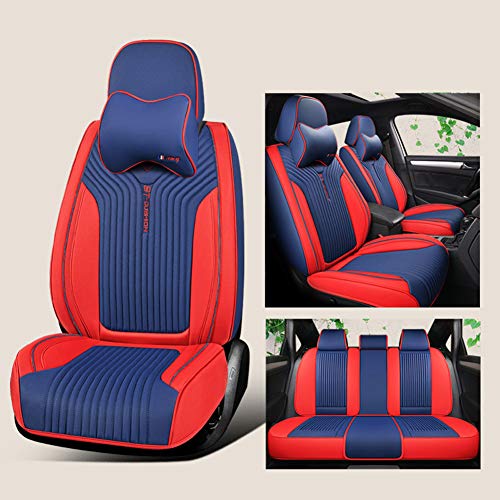 Xljh Cojín de Coche 6D Cuero Todos los Asientos Cojín Funda de Asiento de automóvil de Gama Alta Cojín de Cuero Four Seasons Universal,H