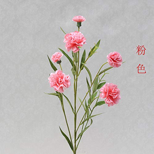 ZHIHUIflower 6PCS Clavel Flor Artificial Pequeño Dianthus Inicio Día de la Madre Día del Maestro Juan Flor, Rosa