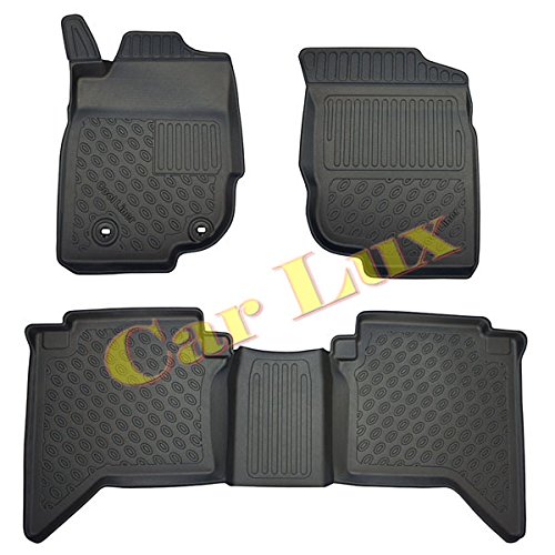 Car Lux AR04374 - Alfombras Alfombrillas de Goma a Medida Tipo cubeta 3D para Hilux Desde 2007-