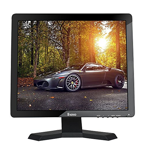 Eyoyo 15"Pulgadas 1024x768 1080P TFT LCD CCTV HDMI HD Pantalla de Color del Monitor con Entradas BNC/VGA/AV/HDMI/Salida del Auricular del USB,Altavoz Incorporado